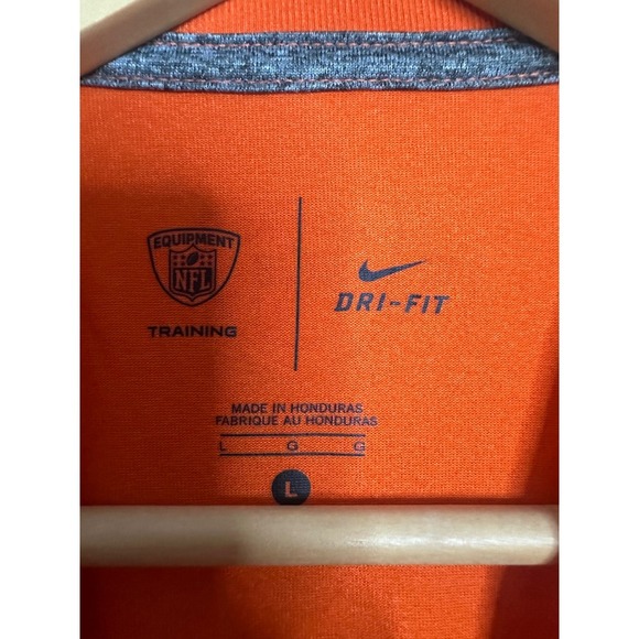 Nike NFL Denver Broncos Dri-FIT Training T-Shirt Mens Large Orange - Picture 2 of 4